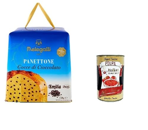 Melegatti 1894 Panettone mit Schokoladenstückchen Emilia Zaini 750gr + Italian Gourmet polpa 400g von Italian Gourmet E.R.