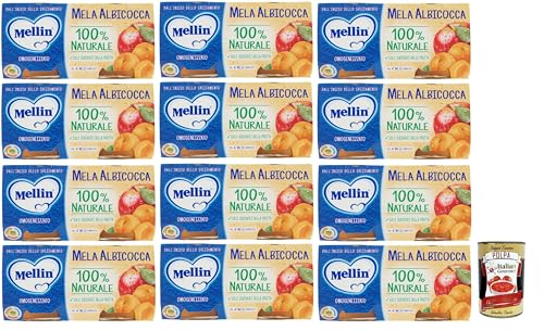 Mellin Mela Albicocca 100% Naturale Omogeneizzato 24 x 100 g + Italian Gourmet polpa 400g von Italian Gourmet E.R.