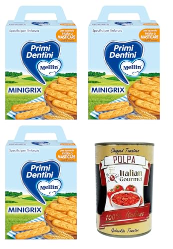 Mellin MiniGrix Primi Dentin Erste Zähne 3x180gr + Italian Gourmet polpa 400g von Italian Gourmet E.R.