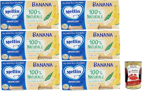 Mellin Omogeneizzato Di Frutta Banana 100% Naturale, 12x 100 g + Italian Gourmet polpa 400g von Italian Gourmet E.R.