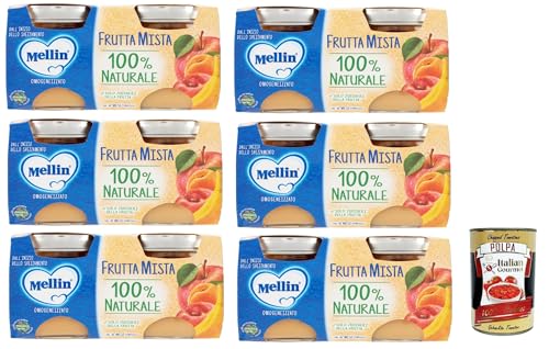 Mellin Omogeneizzato Di Frutta Mista, Naturale, 12x 100 g, + Italian Gourmet polpa 400g von Italian Gourmet E.R.