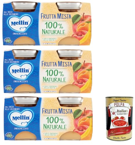 Mellin Omogeneizzato Di Frutta Mista, Naturale, 6x 100 g, + Italian Gourmet polpa 400g von Italian Gourmet E.R.