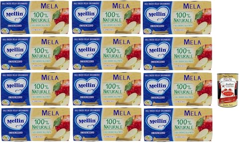 Mellin Omogeneizzato di Frutta Mela 100% Naturale, 12x 100 g + Italian Gourmet polpa 400g von Italian Gourmet E.R.