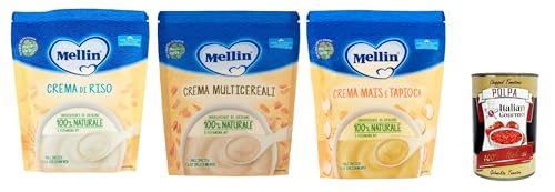 Mellin TestPaket Creme, Crema riso - Multicereali - Mais e tapioca , 3x 200g + italian Gourmet polpa 400g von Italian Gourmet E.R.