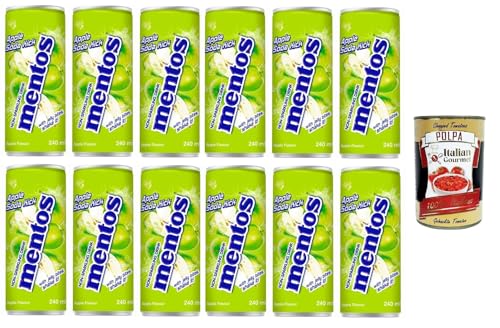 Mentos Apple Soda Kick, Erfrischungsgetränk mit Apfelgeschmack und Kokosnussgeleestückchen, 12x 240 ml+ Italian Gourmet polpa 400g von Italian Gourmet E.R.