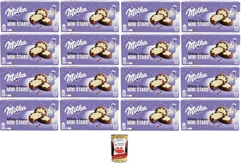 Milka White Choco Mini Stars,Weiße Schoko-Ministerne, 16x150 gr+ Italian Gourmet Polpa di Pomodoro 400g von Italian Gourmet E.R.