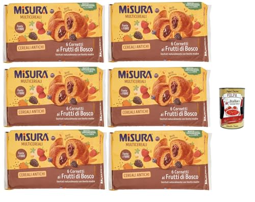 Misura Multicereali Cornetti Ai Frutti Di Bosco, Kuchen Multi -Müsli, Multikereals,Croissants mit Beeren 6x 298g + Itlaian Gourmet polpa 400g von Italian Gourmet E.R.