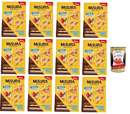 Misura Multicereali Sfoglie ai 5 Cereali Größe Mehrkorn-5-Korn-Blätterteig 12x170 g+ Italian Gourmet Polpa di Pomodoro 400g von Italian Gourmet E.R.