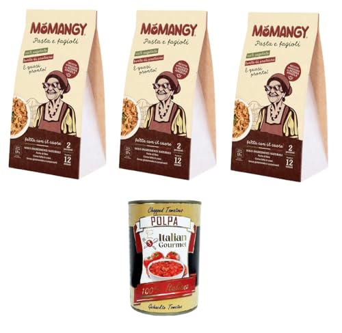 MòMangy- La Classica Pasta e Fagioli Pasta und Bohnen 3x200gr + Italian Gourmet polpa 400g von Italian Gourmet E.R.