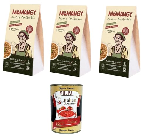 MòMangy- La Versatile Pasta e Lenticchie Die vielseitigen Nudeln und Linsen 3x200gr + Italian Gourmet polpa 400g von Italian Gourmet E.R.