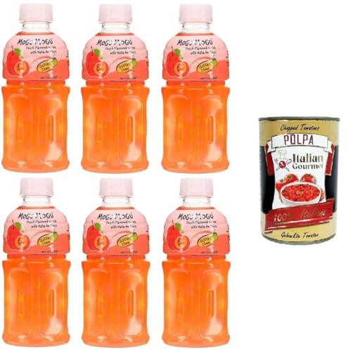 Mogu Mogu bevanda gusto Pesca Getränk mit Pfirsichgeschmack, 6x320 ml+ Italian Gourmet polpa 400g von Italian Gourmet E.R.