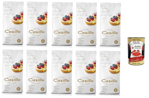 Molino Casillo Semola D'Autore Farina di semola rimacinata per Pasta Frolla e Biscotti Nachgemahlenes Grießmehl für Mürbeteig und Kekse 10x500gr + Italian Gourmet polpa 400g von Italian Gourmet E.R.