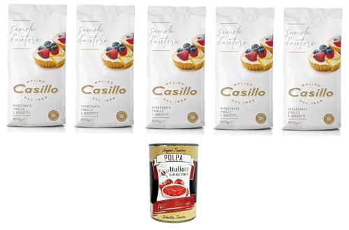 Molino Casillo Semola D'Autore Farina di semola rimacinata per Pasta Frolla e Biscotti Nachgemahlenes Grießmehl für Mürbeteig und Kekse 5x500gr + Italian Gourmet polpa 400g von Italian Gourmet E.R.