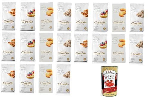 Molino Casillo Testpaket Semola D'Autore Farina di semola rimacinata Für Kekse, Pizzen und Focaccia, Panzerotti und frittierte Speisen, Vollkorn für Pasta 20x500gr + Italian Gourmet polpa 400g von Italian Gourmet E.R.