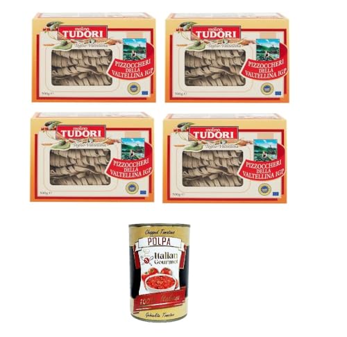 Molino Tudori Pizzoccheri della Valtellina I.G.P 4x500gr + Italian gourmet polpa 400g von Italian Gourmet E.R.