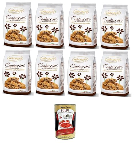 Monardo Cantuccini mit Schokolade, knusprige italienische Mandelkekse, 8x150g + Italian gourmet polpa 400g von Italian Gourmet E.R.