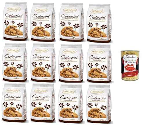 Monardo Cantuccini mit Schokolade, knusprige italienische Mandelkekse,12x150g + Italian gourmet polpa 400g von Italian Gourmet E.R.