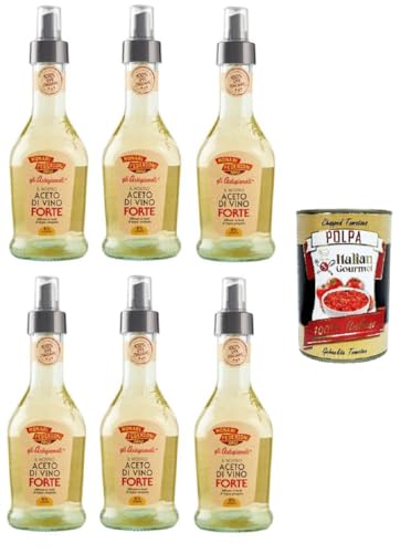 Monari Federzoni Gli Artigianali Il nostro Aceto di Vino Bianco Forte Monari Federzoni Gli Artigianali Unser starker Weißweinessig Spray 6x250 ml+ Italian Gourmet Polpa di Pomodoro 400g von Italian Gourmet E.R.