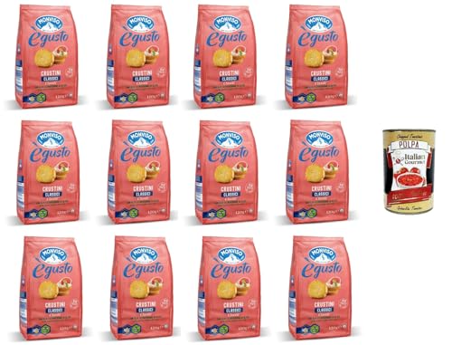 Monviso égusto Crustini Classici Klassische Crostini mit nativem Olivenöl extra 12x 120gr + Italian Gourmet polpa 400g von Italian Gourmet E.R.