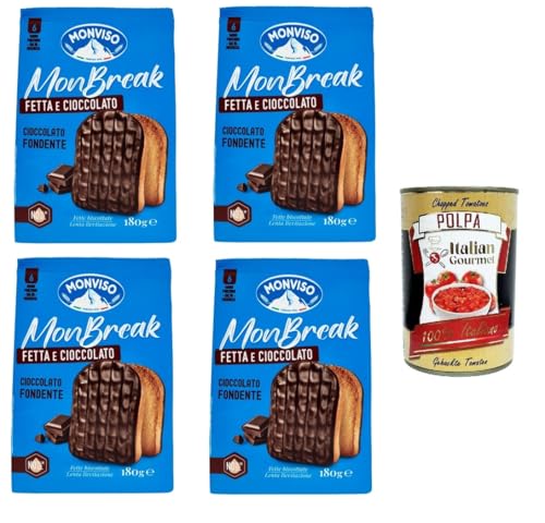 Monviso monbreak cioccolato fondente dunkle Schokolade 4x180gr+ Italian Gourmet polpa 400g von Italian Gourmet E.R.