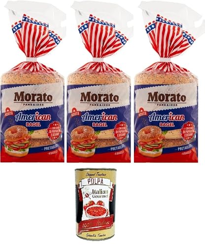 Morato- America Bagel Brot mit Mohn und Sesam 3x 300gr + Italian Gourmet polpa 400g von Italian Gourmet E.R.