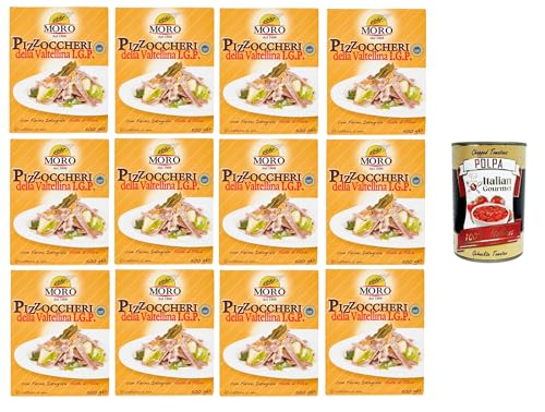 Moro dal 1868- Pizzoccheri della Valtellina I.G.P. Mit Vollkornmehl, Ballaststoffquelle 6x 500gr + Italian Gourmet Polpa 400g von Italian Gourmet E.R.