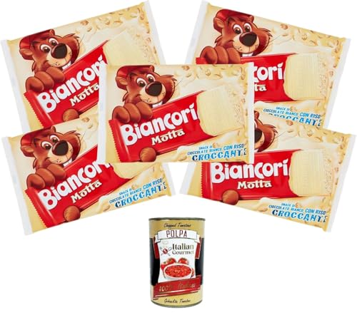 Motta Biancorì weißer Schokoladensnack mit knusprigem Biancorì-Reis 5 x 110 g+ Italian Gourmet polpa 400g von Italian Gourmet E.R.