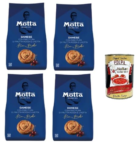 Motta Danese Con farcitura di frutti rossi e uvetta Mit roter Frucht- und Rosinenfüllung 4x270gr + Italian Gourmet polpa 400g von Italian Gourmet E.R.