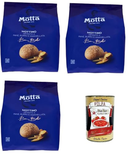 Motta Il Mottino Inspiriert von Brot, Butter und Marmelade 4x 270gr + Italian Gourmet Polpa di Pomodoro 400g von Italian Gourmet E.R.