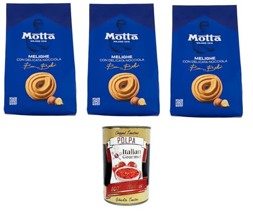 Motta Melighe Con Delicata Nocciola Melinghe mit zarter Haselnuss 3x290gr + Italian Gourmet polpa 400g von Italian Gourmet E.R.