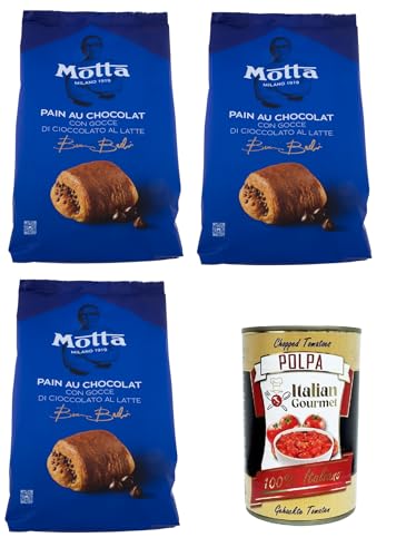 Motta Pain au Chocolat mit Milchschokoladenstückchen 3x270gr (6 x 45g) + Italian Gourmet polpa 400g von Italian Gourmet E.R.