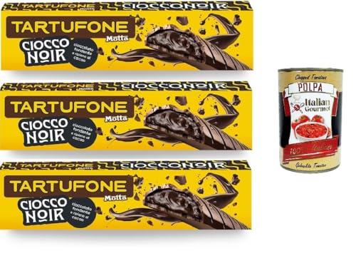 Motta Tartufone Ciocco Noir Barra di Cioccolato Fondente Ciocconoir con Ripieno al Cacao Tartufone Ciocco Noir Dunkle Schokoladentafel Ciocconoir mit Kakaofüllung 3x150g+ Italian Gourmet polpa 400g von Italian Gourmet E.R.