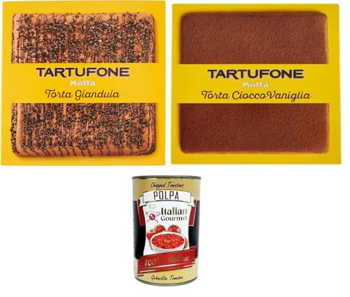 Motta Tartufone Torta Gianduia & Torta CioccoVaniglia Gianduiacreme und extradunkle Schokolade,doppelte Schokoladen- und Vanillecreme 2x450gr + Italian Gourmet polpa 400g von Italian Gourmet E.R.