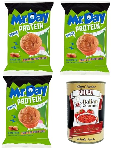 Mr. Day Soft Protein Muffins mit gesalzener Karamellcremefüllung, 3x 252 g+ Italian Gourmet Polpa 400g von Italian Gourmet E.R.