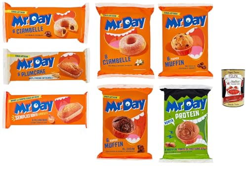 Mr.Day Testpaket, Ciambella - Plumcake - Muffin - , Donut - Pflaumenkuchen - Muffin, kuchen laktosefrei 7 Stuck + Italian Gourmet polpa 400g von Italian Gourmet E.R.