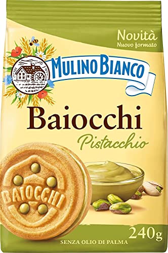 Mulino Bianco Baiocchi Pistacchio,Kekse mit Pistazien und Mürbeteig, ideal zum Frühstück oder Snack, ohne Palmöl 240g + Italian Gourmet Polpa di Pomodoro 400g Dose von Italian Gourmet E.R.