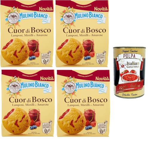 Mulino Bianco Biscotti Cuor di Bosco Kekse von Cuor di Bosco 4x300gr + Italian Gourmet polpa 400g von Italian Gourmet E.R.