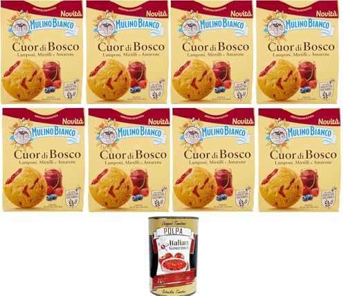 Mulino Bianco Biscotti Cuor di Bosco Kekse von Cuor di Bosco 8x300gr + Italian Gourmet polpa 400g von Italian Gourmet E.R.