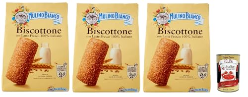 Mulino Bianco Biscottone Biscotti con Latte Fresco 100% italiano, Kekse mit frischer Milch 100% Italienisch, biscuits cookies 3x 700 g + Italian Gourmet polpa 400g von Italian Gourmet E.R.