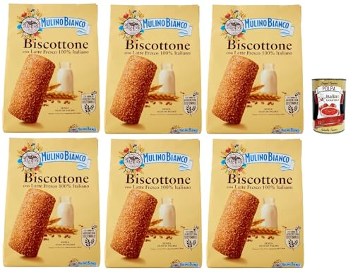 Mulino Bianco Biscottone Biscotti con Latte Fresco 100% italiano, Kekse mit frischer Milch 100% Italienisch, biscuits cookies 6x 700 g + Italian Gourmet polpa 400g von Italian Gourmet E.R.