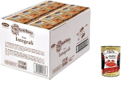 Mulino Bianco Fette Biscottate le Integrali Vollkorn-Zwieback – Packung mit 100 Stück (1700 g)+ Italian Gourmet Polpa 400g von Italian Gourmet E.R.