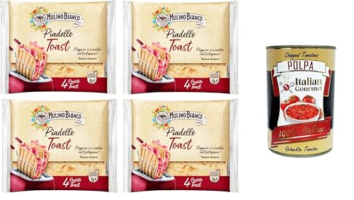 Mulino Bianco Piadelle Toast Senza Strutto Toastpiats ohne Schmalz 4x 240gr + Italian Gourmet polpa 400g von Italian Gourmet E.R.