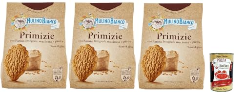 Mulino Bianco Primizie Biscotti con Farina Integrale Macinata a Pietra, Kekse mit 100% vollem Mehl, Frühstück voller Faser und Geschmack, 3x 700g + Italian Gourmet polpa 400g von Italian Gourmet E.R.