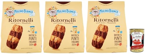 Mulino Bianco Ritornelli Biscotti con Cacao e Mandorle, Kekse mit Kakao und Mandeln, Palmölfreies, leckeres Frühstück, 3x 700 g + Italian Gourmet polpa 400g von Italian Gourmet E.R.