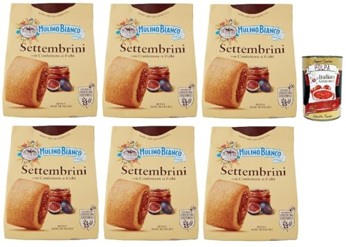 Mulino Bianco Settembrini Biscotti con Confettura di Fichi, Kekse mit Feigenmarmelade, biscuits, cookies, 6x 300g + Italian Gourmet polpa 400g von Italian Gourmet E.R.