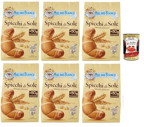 Mulino Bianco Spicchi di Sole Biscotti Dorati al Forno,Goldene gebackene Kekse,biscuits cookies, 6x 400g + Italian Gourmet polpa 400g von Italian Gourmet E.R.