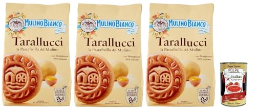 Mulino Bianco Tarallucci Biscotti con Uova Fresche 100% italiane, Kekse mit 100 % frischen italienischen Eiern, biscuits, cookies, 3x 350 g + Italian Gourmet polpa 400g von Italian Gourmet E.R.