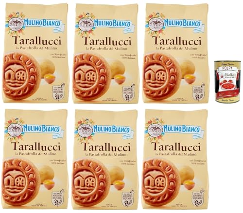 Mulino Bianco Tarallucci Biscotti con Uova Fresche 100% italiane, Kekse mit 100 % frischen italienischen Eiern, biscuits, cookies, 6x 350 g + Italian Gourmet polpa 400g von Italian Gourmet E.R.