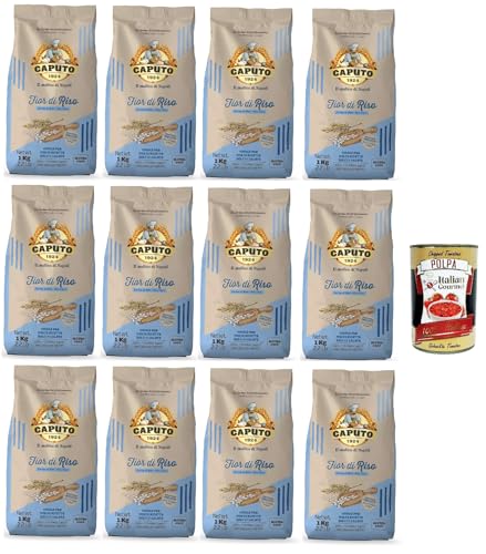 Mulino Caputo, Farina fior di Riso, Reismehl glutenfrei, Ideal für glutenfreie Vorbereitungen von süßen und herzhaften Rezepten, 12x 500 g + Italian Gourmet polpa 400g von Italian Gourmet E.R.