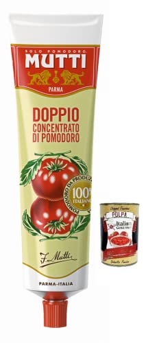 Mutti Doppio Concentrato di Pomodoro,Doppeltes Tomatenkonzentrat,100% Italienische Tomate,130g Tube + Italian Gourmet Polpa di Pomodoro 400g Dose von Italian Gourmet E.R.